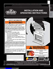 Napoleon BGD36CFGP-1 Installation And Operating Instructions Manual