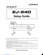 Roland Soljet EJ-640 Setup Manual