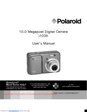 Polaroid I1035 - Digital Camera - Compact User Manual