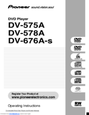 Pioneer DV-578A Operating Instructions Manual