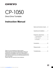 Onkyo CP-1050 Instruction Manual