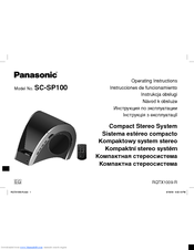 Panasonic SCSP100 - COMPACT STEREO SYSTEM Operating Instructions Manual