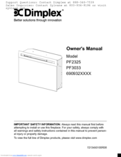 Dimplex PF2325 Owner's Manual