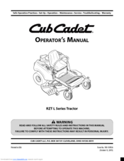 Cub Cadet RZT L Operator's Manual