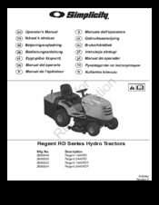 Simplicity Regent 2440RD Operator's Manual