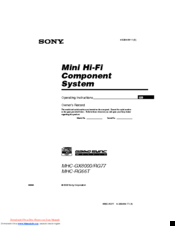 Sony MHC-GX8000 - Mini Stereo System Operating Instructions Manual