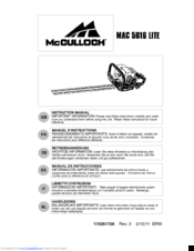 Mcculloch MAC 5616 LITE Instruction Manual