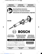 Bosch HDC300 Operating/Safety Instructions Manual