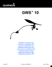 Garmin GWS 10 Marine Wind Sensor Installation Instruction
