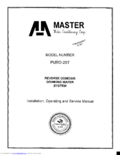 Master PURO-25T Installation, Operation And Service Manual