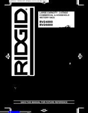 RIDGID RV26000 Owner's Manual