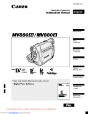 Canon mv880xi Instruction Manual