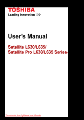 Toshiba Satellite L630 Series User Manual