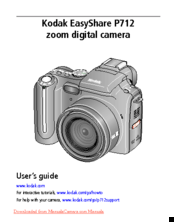 Kodak P712 - Easyshare 7.1MP Digital Camera User Manual