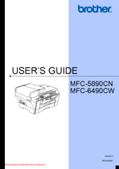 Brother MFC 6490CW - Color Inkjet - All-in-One User Manual