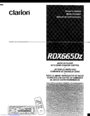 Clarion rdx665dz Owner's Manual