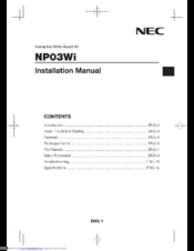 NEC NP03Wi Installation Manual