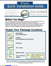 D-Link DVA-G3340S Quick Installation Manual