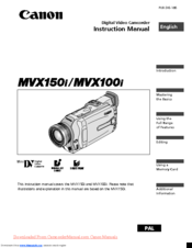 Canon MVX100i Instruction Manual