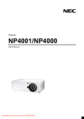 NEC NP4001 User Manual