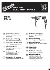 Milwaukee PD2E 20 R Instructions For Use Manual