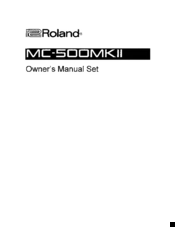 Roland MC-5DDMKII Owner's Manual