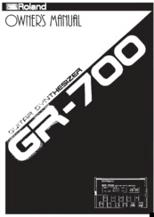 Roland GR-700 Owner's Manual