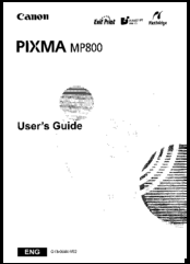 Canon PIXMA MP800 User Manual