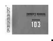 PEUGEOT 103 L2-U3 Owner's Manual