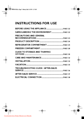 Whirlpool ARC 4324 IX Instructions For Use Manual