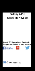 Zte A110 Quick Start Manual