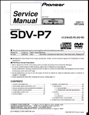 Pioneer Sdvp7 - Din Sized Dvd Player Service Manual