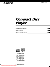 Sony CDP-XB920 Operating Instructions Manual