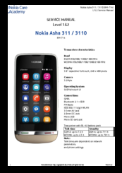 Nokia Asha 3110 Service Manual
