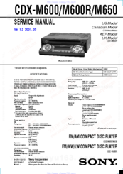 Sony CDX-M600R Service Manual