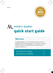 Acoustic Research AWSHTB_QS Quick Start Manual