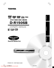 Toshiba D-R150SB Owner's Manual