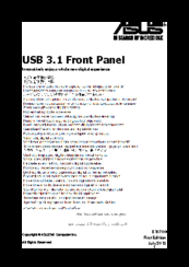 Asus USB 3.1 FRONT PANEL User Manual