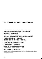 Whirlpool WD 141 IX Operating Instructions Manual