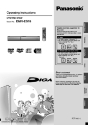 Panasonic DMR-ES18 Operating Instructions Manual