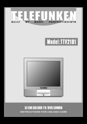 Telefunken TTV2181 Instructions For Use And Care Manual