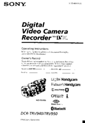 Sony Handycam DCR-TRV950 Operating Instructions Manual