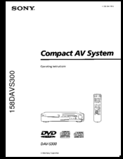 Sony DAV-S300 - Dvd Dream System Operating Instructionsa