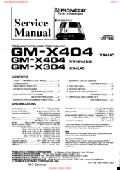 Pioneer GM-X404 Service Manual