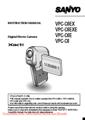Sanyo Xacti VPC-C6 Instruction Manual