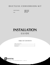 Maytag HRECUXT30 Installation Manual