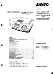 Sanyo PLC-400P Service Manual
