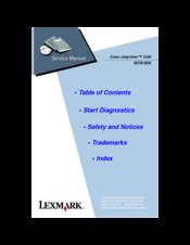 Lexmark Color Jetprinter 1020 Service Manual