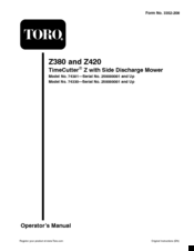 Toro 74330 Operator's Manual