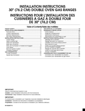Maytag MGT8720DS Installation Instructions Manual